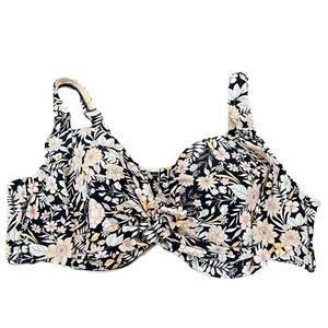 Kona Sol Floral Swimsuit Bra Bikini Top Size 24W